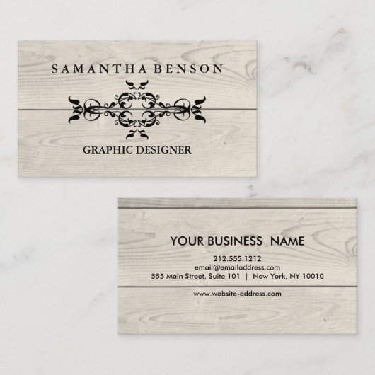 Rustige Wooden Textuur Grafische Zakwagen Visitekaartje (Voorkant / Achterkant)
