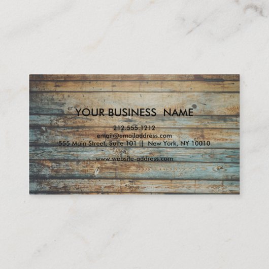 Rustige Wooden Textuur Grafische Zakwagen Visitekaartje (Achterkant)