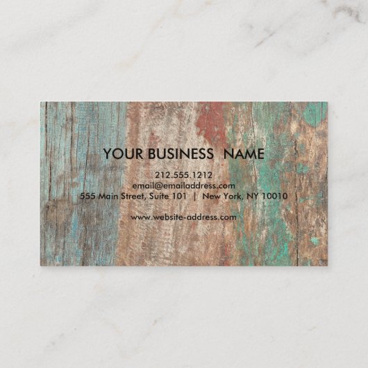 Rustige Wooden Textuur Grafische Zakwagen Visitekaartje (Achterkant)