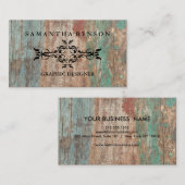 Rustige Wooden Textuur Grafische Zakwagen Visitekaartje (Voorkant / Achterkant)