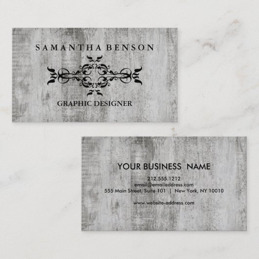 Rustige Wooden Textuur Grafische Zakwagen Visitekaartje (Voorkant / Achterkant)