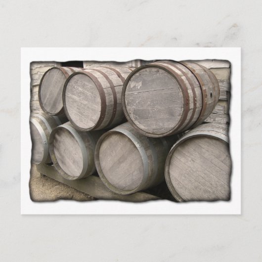 Rustige Wooden Whiskey-vaten Briefkaart (Voorkant)