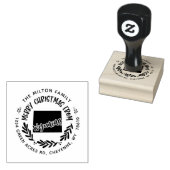 rustige wyoming kerst retouradres rubberstempel (Gestempeld)