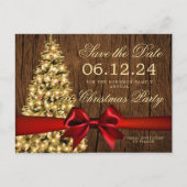 Rustige Xmas Holiday Save Date | Boom- en rode lin Aankondigingskaart (Voorkant)