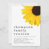 Rustige Yellow Sunflower Family Reunion Party Kaart (Voorkant)