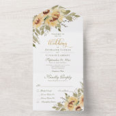 Rustige Zachte Gele Zondbloemen Dinner All In One Uitnodiging (Binnen)