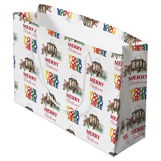 Rustige Zakelijke Bedrijfslogo Kerstmis  Groot Cadeauzakje (Achterkant Gekanteld)