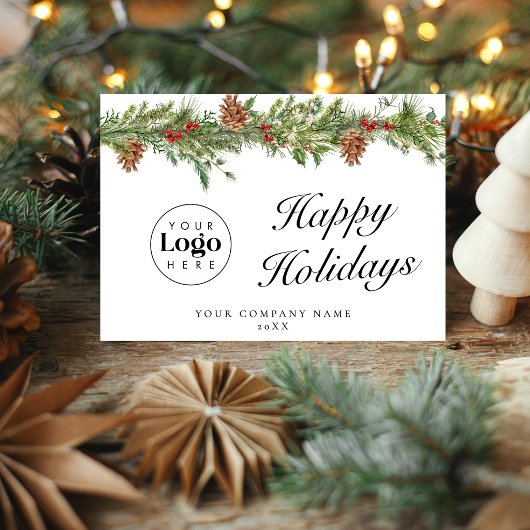 Rustige Zakelijke Kerstkaart met Logo - Bedankt Ka