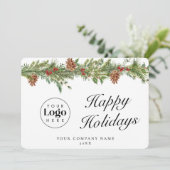 Rustige Zakelijke Kerstkaart met Logo - Bedankt Ka (Staand voorkant)