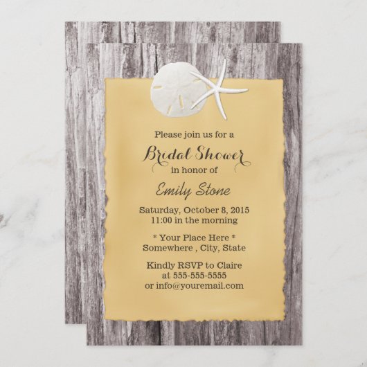 Rustige zanddollar en Vrijgezellenfeest van Starfi Kaart (Voorkant / Achterkant)