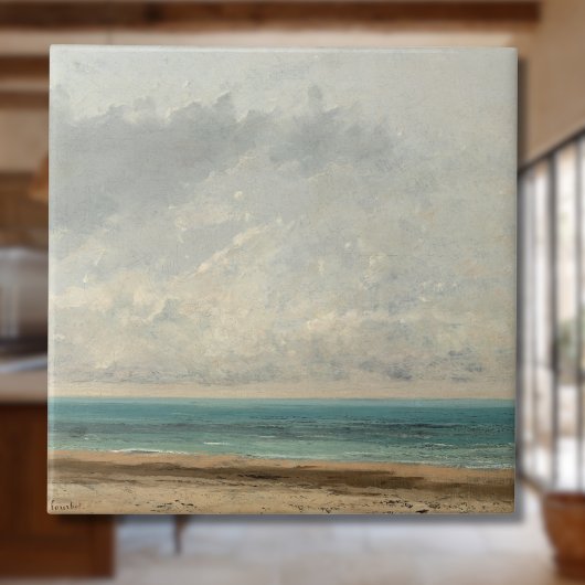Rustige zee – Gustave Courbet Tegeltje