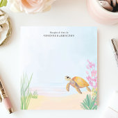 Rustige Zee Schildpad Oceaan Waterverf gepersonali Notitieblok