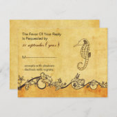 rustige ,  , zeehondenstrandbruiloft rsvp (Voorkant / Achterkant)