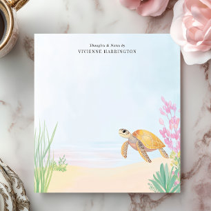 Rustige Zeeschildpad Oceaan Aquarel Persoonlijk Notitieblok