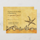 rustige ,  , zeesterstrand bruiloft rsvp (Voorkant / Achterkant)