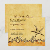 rustige ,  , zeesterstrand bruiloft rsvp kaartje (Voorkant / Achterkant)