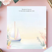 Rustige Zeilboot Aquarel Bloemen Personalized Notitieblok