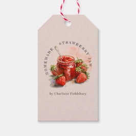 Rustige zelfgemaakte aardbeienjam bedanklabel cadeaulabel