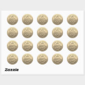 Rustige zelfgemaakte bosbessenjamblik goud ronde sticker (Vel)