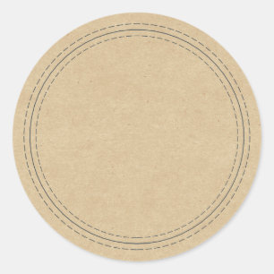 Rustige zelfgemaakte eenvoudige kraftpapier schrij ronde sticker