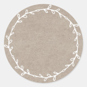 Rustige zelfgemaakte jam inmaak kraftpapier opschr ronde sticker