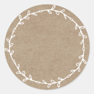 Rustige zelfgemaakte jam inmaak kraftpapier opschr ronde sticker