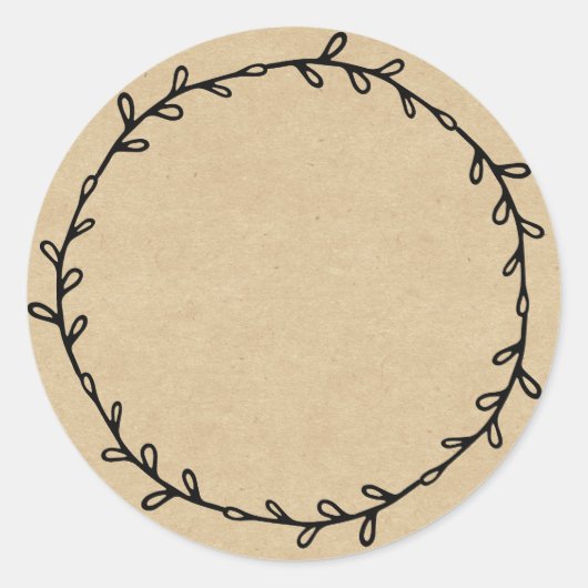 Rustige zelfgemaakte jam inmaken kraft papier opsc ronde sticker (Voorkant)