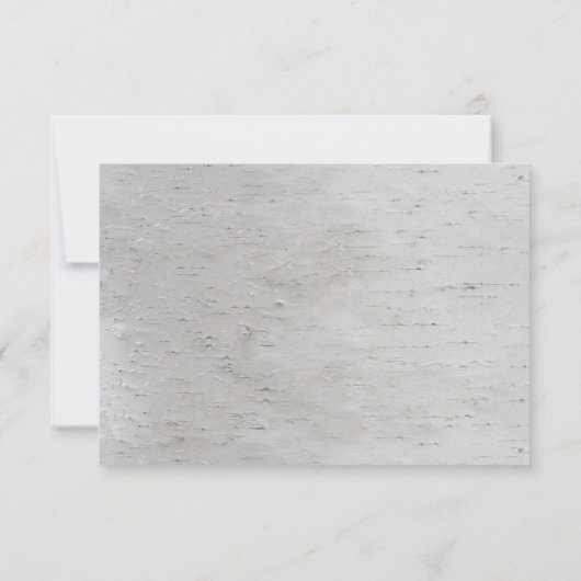 Rustige Zilveren Berk Huwelijksdetails Kaart (Achterkant)