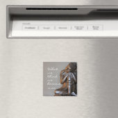 Rustige zilveren Boeddha met inspirerend quote Magneet (Insitu (Vaatwasser))