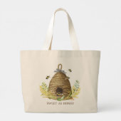 Rustige zoete honingbijenkop grote tote bag (Achterkant)