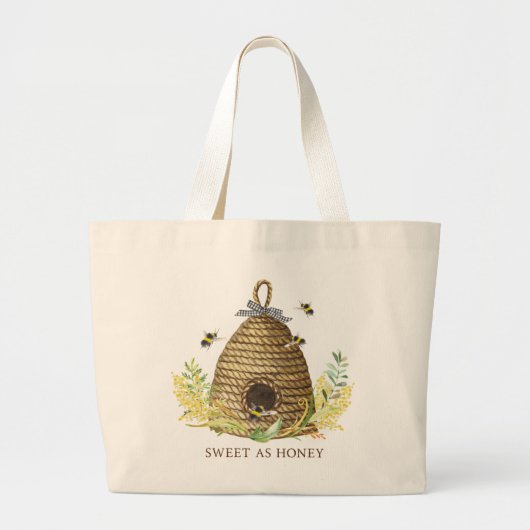 Rustige zoete honingbijenkop grote tote bag (Voorkant)