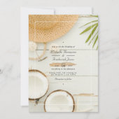 Rustige zomer QR-code RSVP-strand bruiloft Kaart (Voorkant)