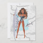 Rustige zomersurfer-strand vakantievakantie kaart (Voorkant)