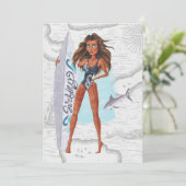 Rustige zomersurfer-strand vakantievakantie kaart (Staand voorkant)