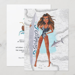 Rustige zomersurfer-strand vakantievakantie kaart