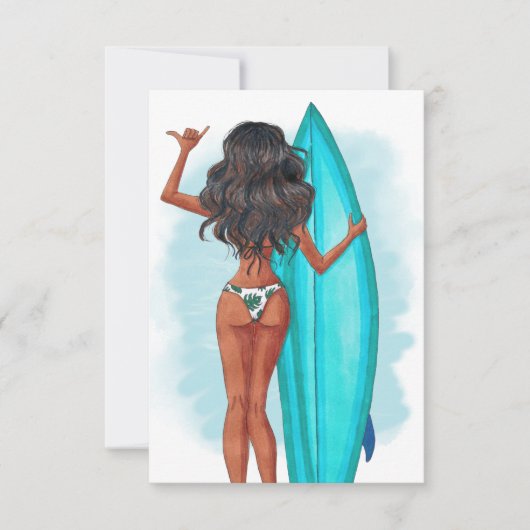 Rustige zomervakantie op zaterdag Surf op strand I Kaart (Voorkant)