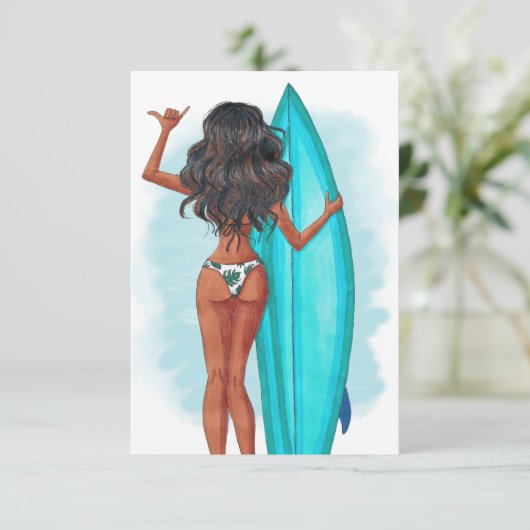 Rustige zomervakantie op zaterdag Surf op strand I Kaart (Staand voorkant)