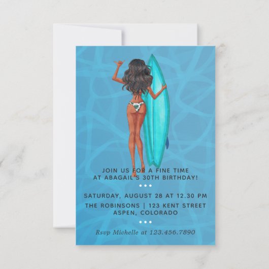 Rustige zomervakantie op zaterdag Surf op strand I Kaart (Achterkant)