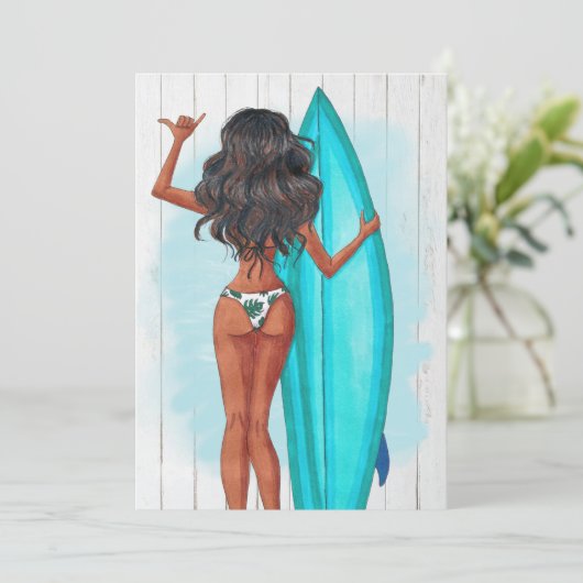 Rustige zomervakantie op zaterdag Surf op strand Kaart (Staand voorkant)