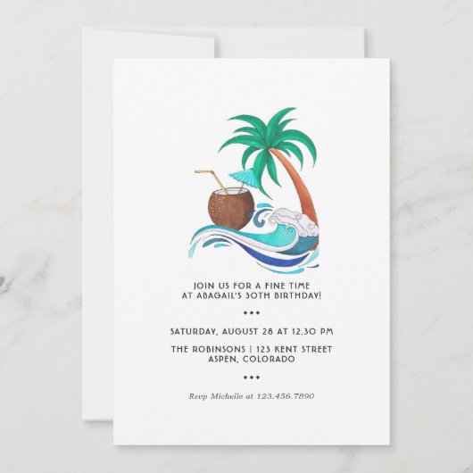 Rustige zomervakantie op zaterdag Surf op strand Kaart (Achterkant)