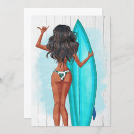 Rustige zomervakantie op zaterdag Surf op strand Kaart