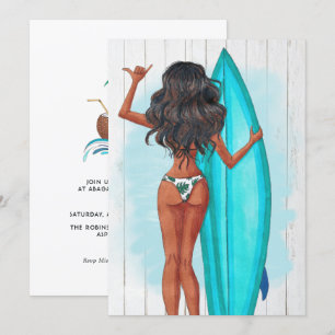 Rustige zomervakantie op zaterdag Surf op strand Kaart