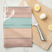 Rustige zomervakantieband Nautische strips en anke Theedoek (Quarter Fold)