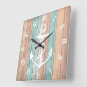 Rustige zomervakantieband Nautische strips en anke Vierkante Klok (Hoek)