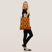 Rustige zomerzonnebloem omkeerbaar crossbody tas (Op model)