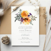 Rustige zomerzonnebloem Wildflower Wedding Kaart