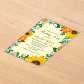 Rustige zonbloem Daisy Floral Birthday Acryl Uitnodigingen (Laagn)