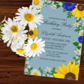 Rustige zonbloem Daisy Floral Birthday Acryl Uitnodigingen