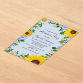 Rustige zonbloem Daisy Floral Birthday Acryl Uitnodigingen (Laagn)