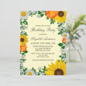 Rustige zonbloem Daisy Floral Birthday Kaart (Staand voorkant)